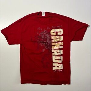 Vintage Y2k Red Canada Graphic T-Shirt - L